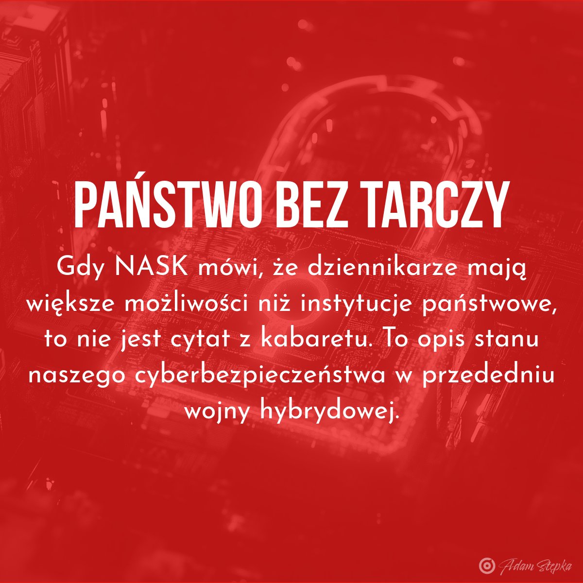 🔐 Kiedy państwo klikające „Zgłoś post” mierzy się z wojną hybrydową

20 maja podczas posiedzenia sejmowej Komisji Cyfryzacji usłyszeliśmy coś, co powinno uruchomić wszystkie alarmy w państwie frontowym: NASK, instytucja odpowiedzialna za przeciwdziałanie dezinformacji,