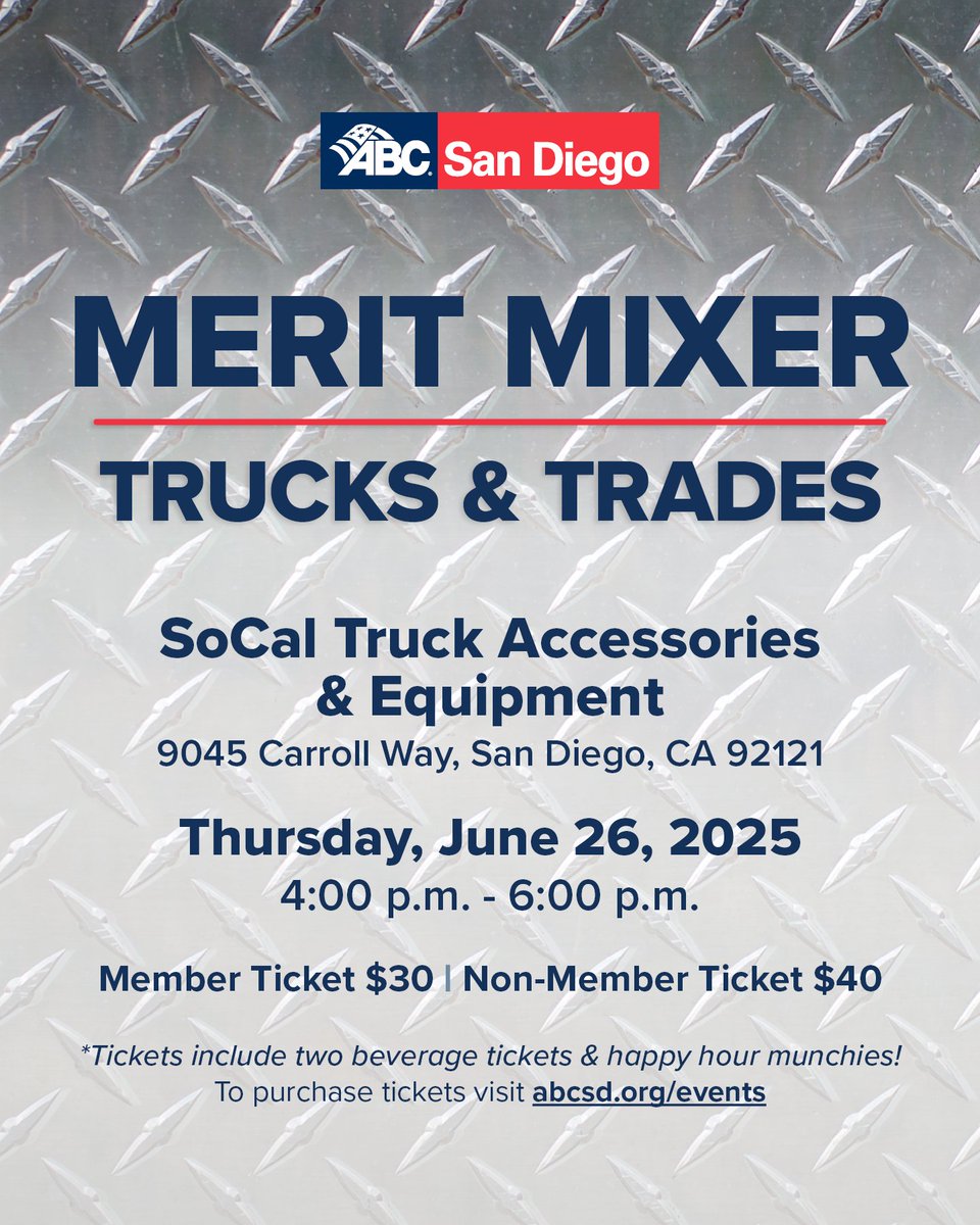 Come see how you can increase fleet safety, reduce the risk of lawsuits, and maximize tool organization to help your crews stay safer, work smarter, and be better prepared on the job site.

Register now 👉 workforce.flashpoint.xyz/Lite/Event/Pro…

#ABCSDMeritMixer #ABCMeritShopProud