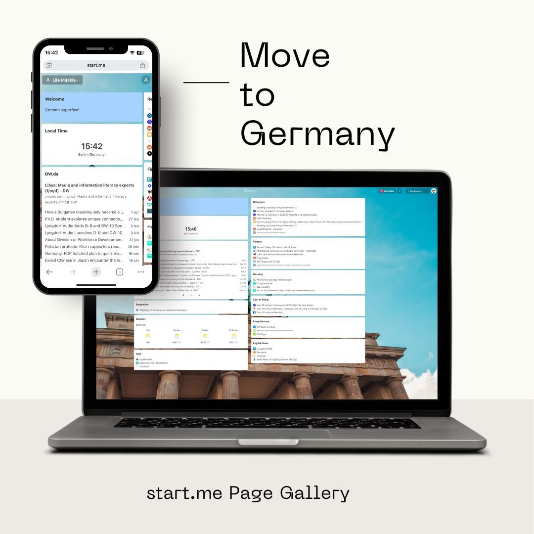 Moving to Germany or just arrived? 🇩🇪 This page is packed with essential links to help you settle in—covering housing, paperwork, language tips, and more. A handy guide for newcomers! start.me/p/ADxdmw/germa…