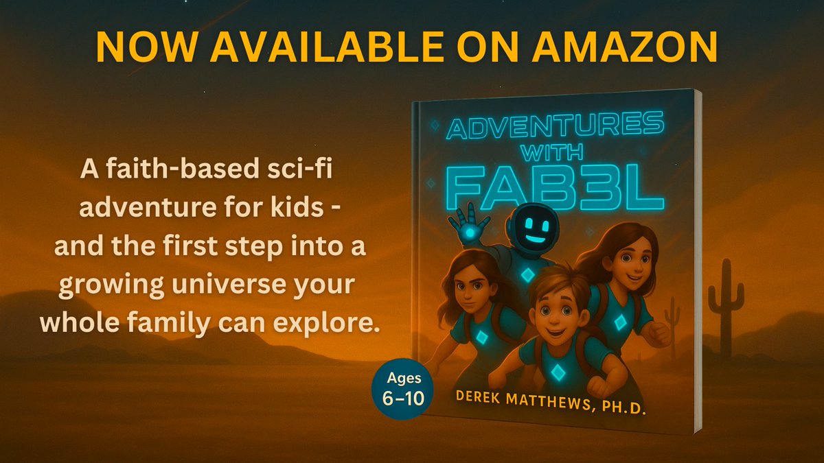 dmatthewsphd's tweet image. 📘 Just dropped: Adventures with FAB3L!
A faith-based sci-fi book for kids 6-10 that’s lighting up family reading time.
Parents, here’s why it’s a must-have:
- Clean, epic story with heart
- Shows kids they’re heroes in God’s plan
- Perfect for bedtime or devotions
This book…