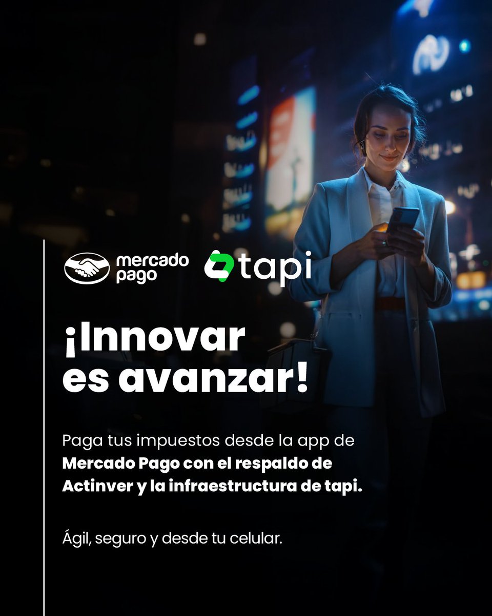 🤝 Gracias a esta alianza con <a href="/tapi_latam/">tapi_latam</a>, la red de pagos más grande de Latinoamérica, ahora puedes pagar tus impuestos y otros trámites en  <a href="/MercadoPagoMex/">Mercado Pago México</a>. 

💡 En Actinver estamos comprometidos a brindarte soluciones prácticas y seguras.