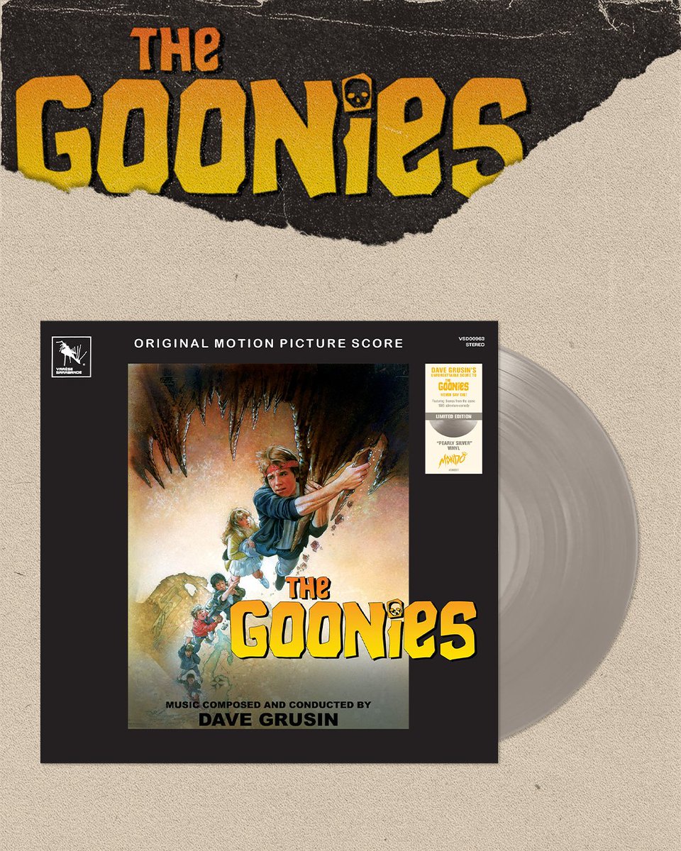 MONDO (@mondonews) on Twitter photo This week marks the 40th Anniversary of THE GOONIES and jazz maestro David Grusin’s iconic original score. Limited to an edition of 500, we’re dropping a new Mondo Exclusive variant of the soundtrack courtesy of our friends at <a href="/VareseSarabande/">Varèse Sarabande Records</a>.
Only at mondoshop.com/products/the-g…. This week marks the 40th Anniversary of THE GOONIES and jazz maestro David Grusin’s iconic original score. Limited to an edition of 500, we’re dropping a new Mondo Exclusive variant of the soundtrack courtesy of our friends at <a href="/VareseSarabande/">Varèse Sarabande Records</a>.
Only at mondoshop.com/products/the-g….