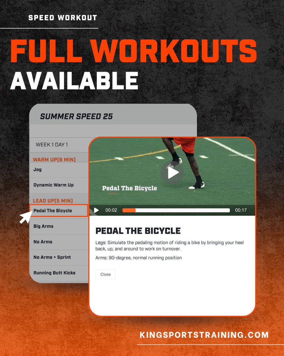 CoachBobKing's tweet image. Summer is here. Get the full workout on KingSportsTraining.com

#KingSportsTraining #FirstStepQuickness #SportsPerformance #0to10 #AccelerationTraining #CoachBobKing #TrainForGameSpeed