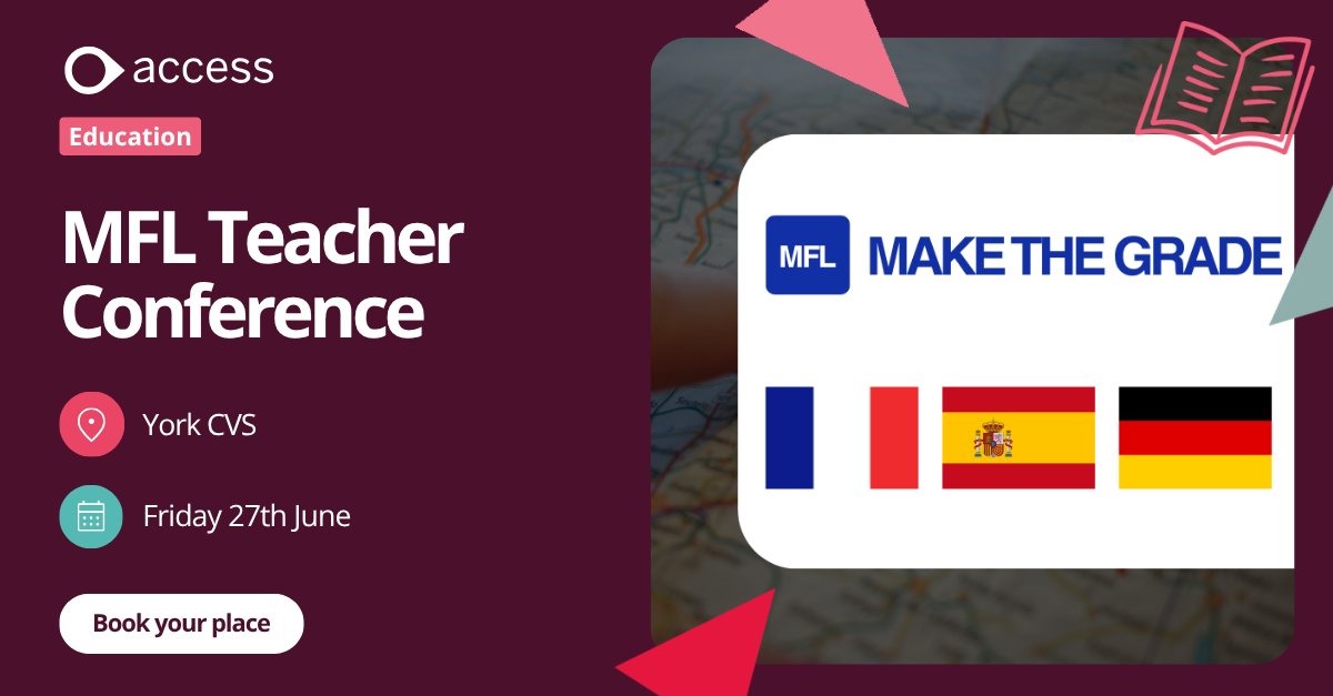 🚨 MFL Teachers – Don’t miss this!

Join us in York on 27 June 2025 for the MFL Teacher Conference 🎓

✨ Expert sessions on curriculum, cognitive theory &amp; AI in language learning
🎟️ £92 inc. VAT
🔗 Book now: ow.ly/pZ2I50W3UwB

#MFLTeacherConference #GCSESuccess #AIinMFL