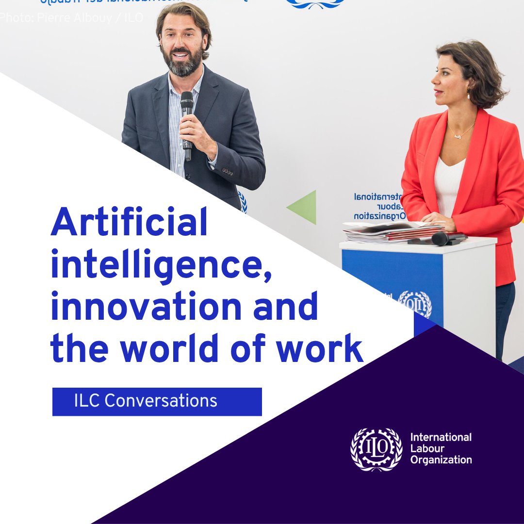🎧Explore how #AI is shaping innovation, enhancing safety and transforming the world of work in this discussion with ILO experts at the #ILC2025.

Listen now: ow.ly/bWg750W4cTA @‌azzi_manal