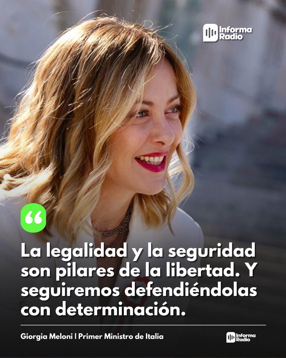 Informa Radio (@informaradio_) on Twitter photo 🇮🇹 Las palabras de Giorgia Meloni (<a href="/GiorgiaMeloni/">Giorgia Meloni</a>) tras aprobar la ley contra los okupas.
¿Te gustaría que se aplique la misma ley en España? 🇮🇹 Las palabras de Giorgia Meloni (<a href="/GiorgiaMeloni/">Giorgia Meloni</a>) tras aprobar la ley contra los okupas.
¿Te gustaría que se aplique la misma ley en España?