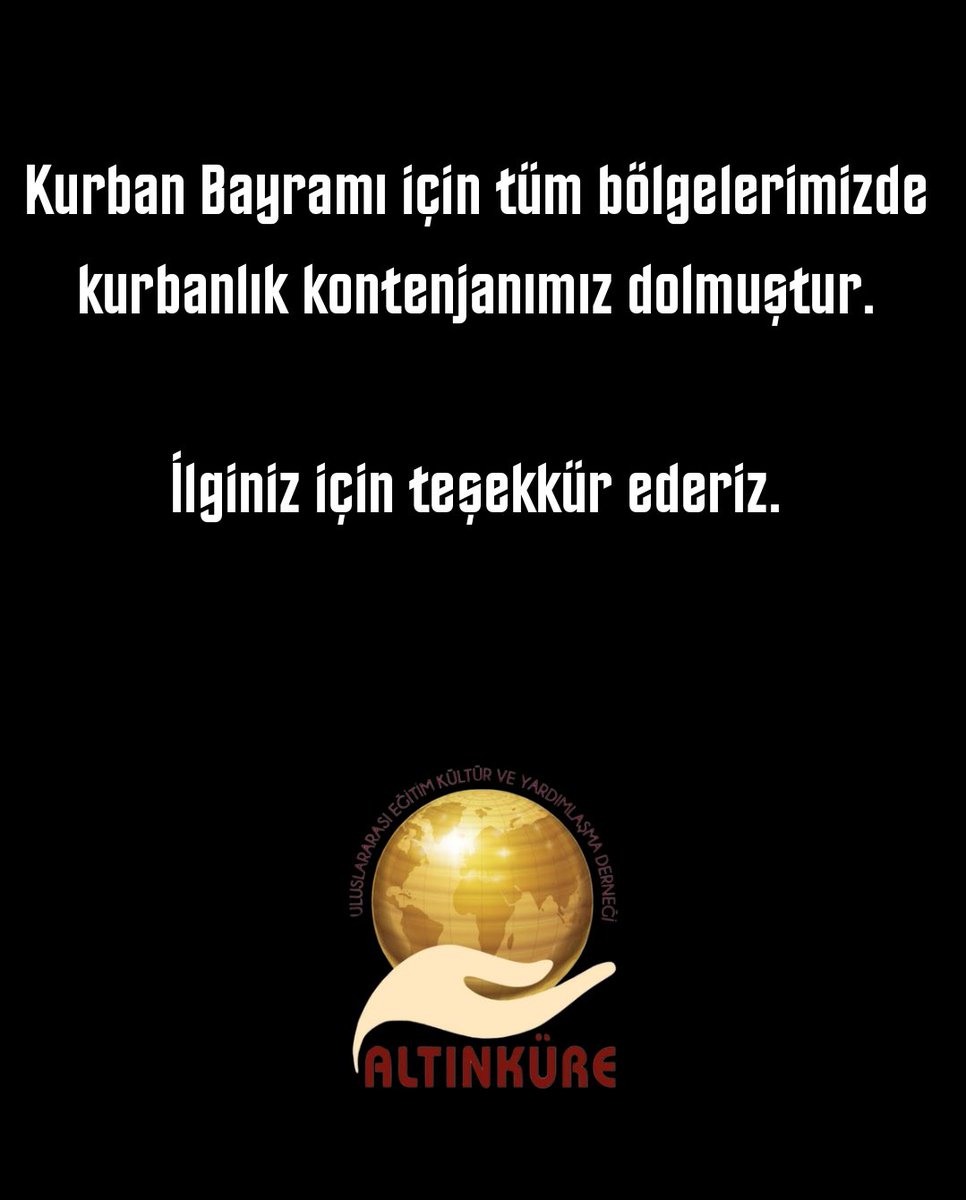 Kurban Bayramı için tüm bölgelerimizde kurbanlık kontenjanımız dolmuştur.

İlginiz için teşekkür ederiz.