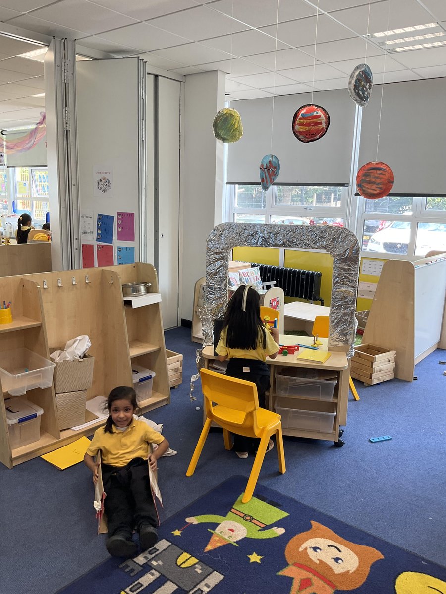 The children have loved our new topic which is all about space! They have begun to learn about the planets in the solar system and have enjoyed building a rocket in the role play area.