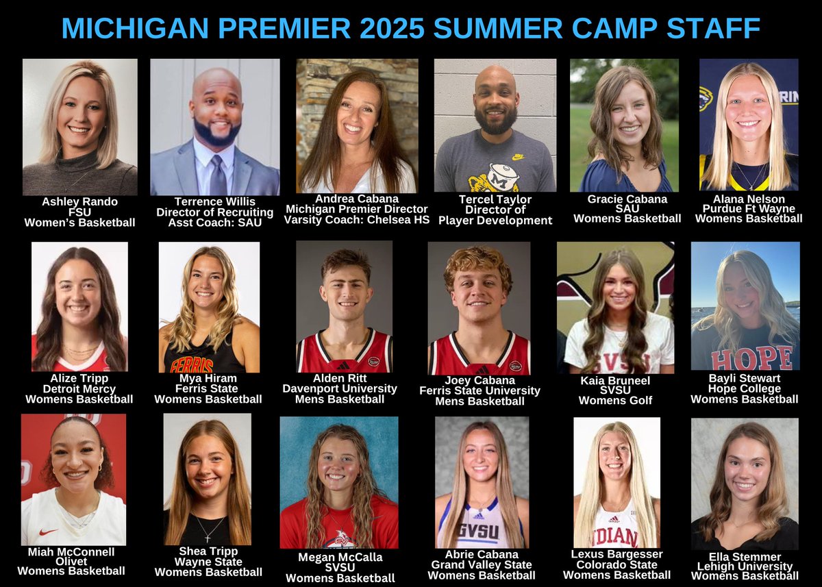 1st camp of the summer is right around the corner! Time to put in some off-season work with the most elite camp staff around. Our collegiate athletes are excited to share their knowledge and love of the game. Can't wait! 
Registration: michiganpremier.org/campstraining.…