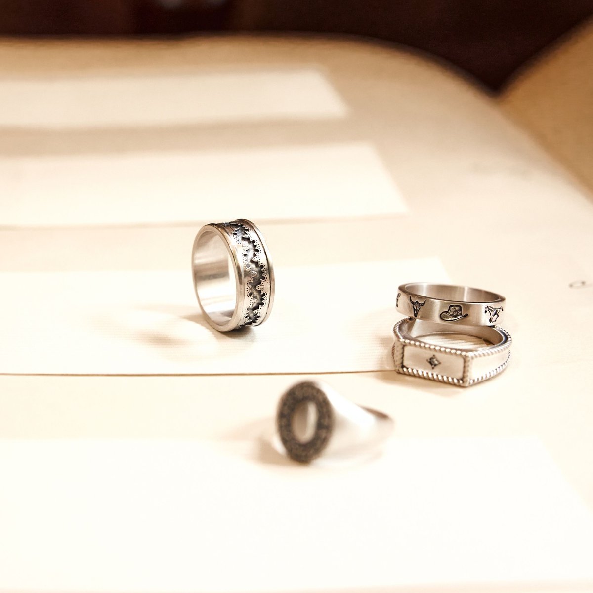 From street to saddle, Modern Rodeo rings combine the timeless pull of the West with everyday wearability

1. Silver Western Ring
2.Silver Wild West Ring
3. Silver Moonlight Ring
4. Silver Saloon Ring

#SergeDeNimes