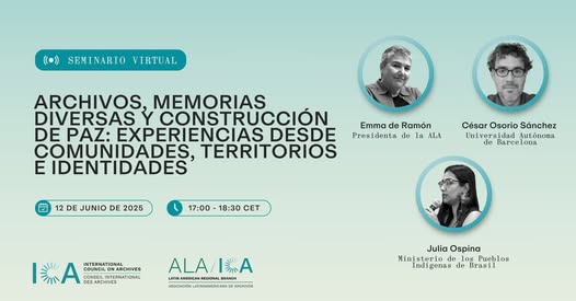 ALA (@alaarchivos) on Twitter photo El <a href="/ICArchiv/">ICA - International Council on Archives</a> y la #ALAArchivos se unen para conmemorar la #IAW2025
¿Pueden los archivos contribuir a la paz y al reconocimiento de memorias diversas?
🗓️ Jueves, 12 de junio 🕔 9:00 (Méx)
inscríbete aquí para recibir los detalles 🔗 ica.org/.../iaw2025-we…
#ArchivosAccesibles El <a href="/ICArchiv/">ICA - International Council on Archives</a> y la #ALAArchivos se unen para conmemorar la #IAW2025
¿Pueden los archivos contribuir a la paz y al reconocimiento de memorias diversas?
🗓️ Jueves, 12 de junio 🕔 9:00 (Méx)
inscríbete aquí para recibir los detalles 🔗 ica.org/.../iaw2025-we…
#ArchivosAccesibles