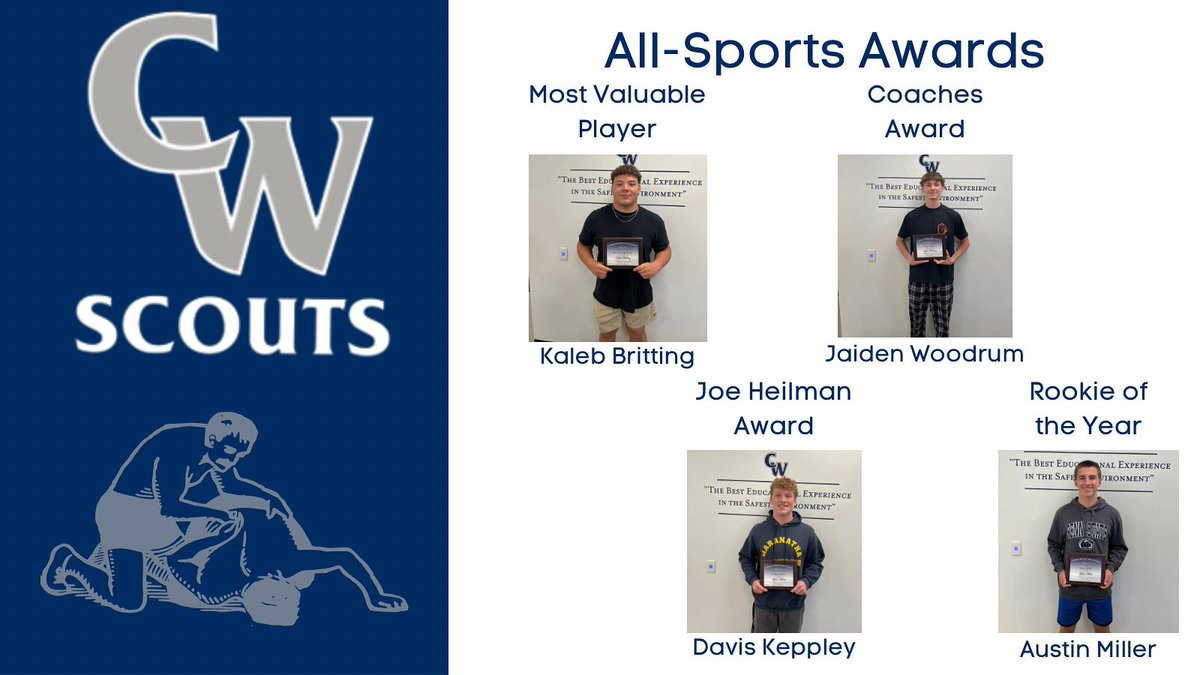 We would like to congratulate our @conradweiserwrestling award recipients. There was an error in the awards on All-Sports night so we wanted to make sure they were recognized. @conradweiserasd @conradweiserhs