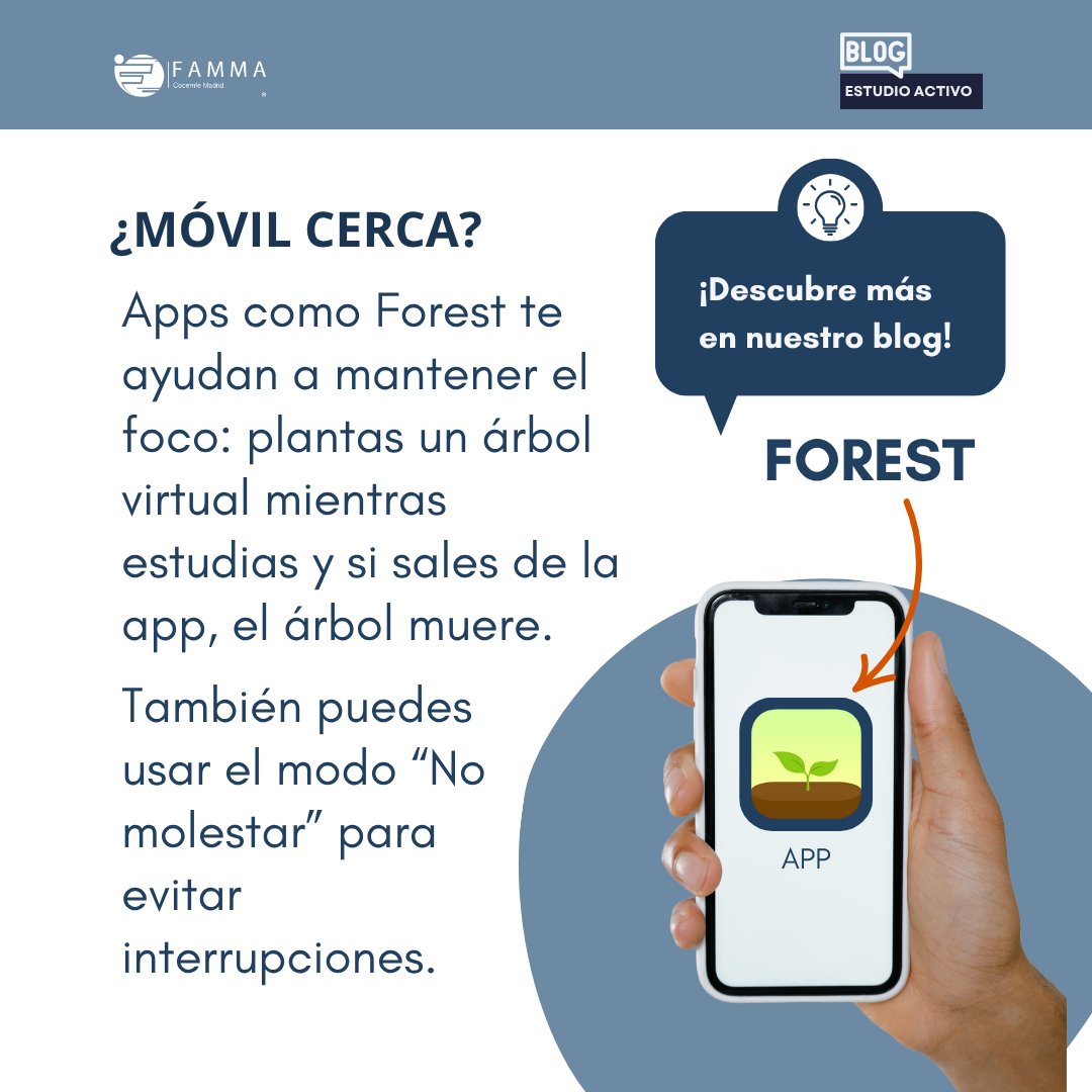 👨‍🎓#EstudioActivo
No te pierdas la entrada de nuestro blog, para ayudarte al #estudio y mejorar tu competencia laboral.
Hoy te hablamos de herramientas para #estudiar sin distracciones
#educacioninclusiva
🔗famma.org/estudiar-sin-d…