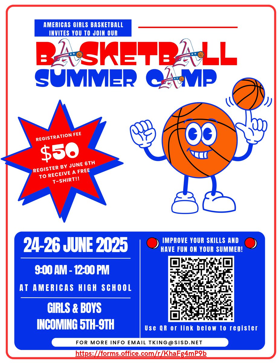 Americas Girls Basketball (@blazerhoops_ahs) on Twitter photo Registration is still open! Cant wait to see all our campers 👇🏾
forms.office.com/r/KhaFg4mP9b
<a href="/Americas_HS/">Nancy Torres</a> <a href="/jWood_AHS/">Joi Woodard</a> <a href="/KMildon_JDS/">Kerry Mildon - M.S. Cybersecurity</a> <a href="/VCastillo_CMS/">Valeria Castillo, M.S</a> <a href="/WalterEClarkeMS/">Daniela Palmer</a> <a href="/AthleticsJDS/">Drugan Dragons Athletics</a> <a href="/JohnDrugan_PK8/">John Drugan PK-8</a> Registration is still open! Cant wait to see all our campers 👇🏾
forms.office.com/r/KhaFg4mP9b
<a href="/Americas_HS/">Nancy Torres</a> <a href="/jWood_AHS/">Joi Woodard</a> <a href="/KMildon_JDS/">Kerry Mildon - M.S. Cybersecurity</a> <a href="/VCastillo_CMS/">Valeria Castillo, M.S</a> <a href="/WalterEClarkeMS/">Daniela Palmer</a> <a href="/AthleticsJDS/">Drugan Dragons Athletics</a> <a href="/JohnDrugan_PK8/">John Drugan PK-8</a>