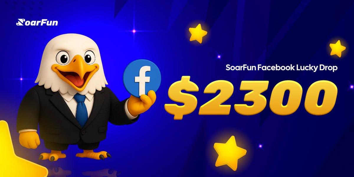 🦅 #SoarFun Lucky Drop $2300 USDT just dropped on Facebook!

💰 2,300 $USDT Prize Pool, 460 random lucky winners
🧧 5 USDT each, sent directly to your wallet (gas not included)

🚀How to join?
- Follow our FB page: facebook.com/profile.php?id…
- Follow our Threads: