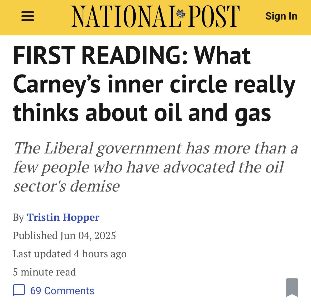 Carney says he wants Canada to be an “energy superpower.”

Yet many in his inner circle have spent years pushing a keep-it-in-the-ground agenda.

So what is it—rebranding or real change?