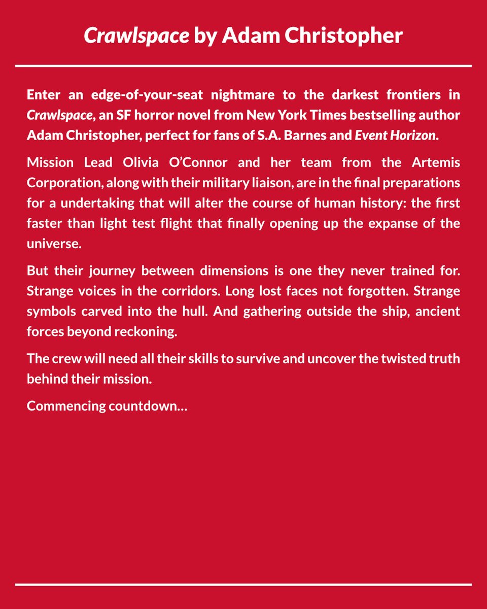 Y'know Star Wars isn't the only universe that has a dark side...

Announcing CRAWLSPACE, a sci-fi horror novel, coming from <a href="/torbooks/">Tor Books</a> <a href="/TorNightfire/">Nightfire Books</a> in March 2026!