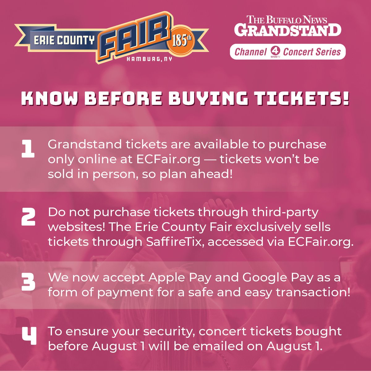 That Fair Feeling starts with planning ahead! 🎟

Before you grab your tickets to a Grandstand show, make sure you’re in the know! From how to buy to what to expect, swipe through for all the must-know info before tickets go on sale this Friday, June 6th at 10AM.

✅ Safe