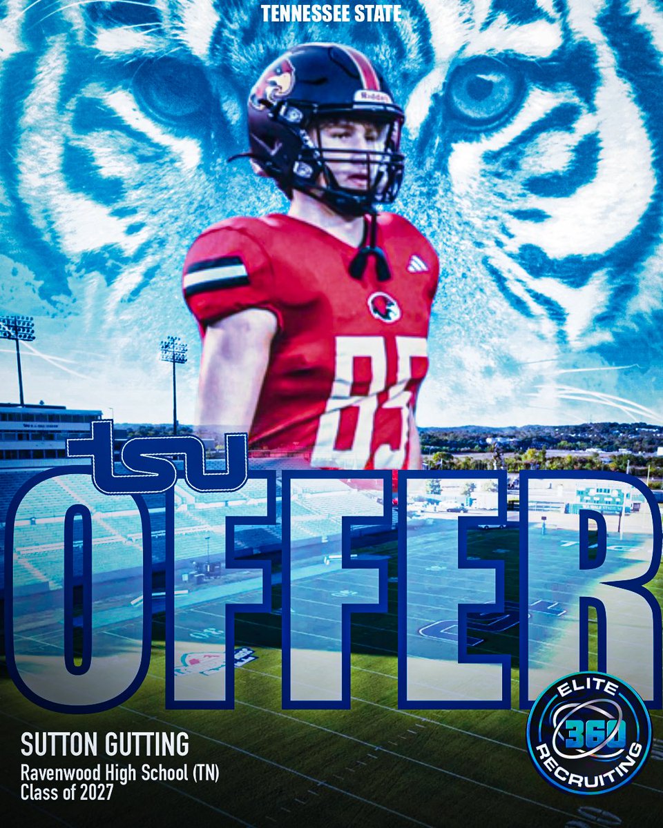 🚨🚨🅾️FFER ALERT!! 🚨🚨

CONGRATULATIONS to 2027 Elite 360 prospect @Sutton_Gutting on receiving his 1st Division 1 offer from Tennessee State University!! #beELITE 

elite360recruiting.com