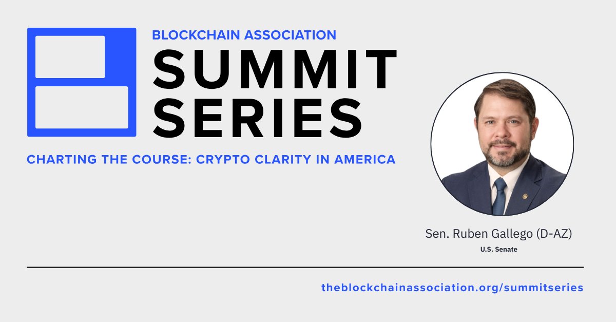 Blockchain Association (@blockchainassn) on Twitter photo 4/ <a href="/SenRubenGallego/">Senator Ruben Gallego</a> joins <a href="/MartaBelcher/">Marta Belcher</a>, President of the Board <a href="/BlockchainAssn/">Blockchain Association</a> and President and Chair <a href="/FilFoundation/">Filecoin Foundation</a>, for a discussion on the Senate’s crypto priorities, including stablecoin legislation. 4/ <a href="/SenRubenGallego/">Senator Ruben Gallego</a> joins <a href="/MartaBelcher/">Marta Belcher</a>, President of the Board <a href="/BlockchainAssn/">Blockchain Association</a> and President and Chair <a href="/FilFoundation/">Filecoin Foundation</a>, for a discussion on the Senate’s crypto priorities, including stablecoin legislation.