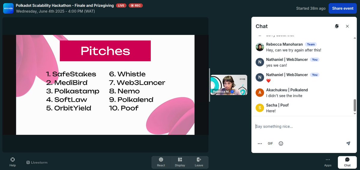 LFGG We made it to finals 🚀🎉 #web3lancer #hackathon #polkadot #web3