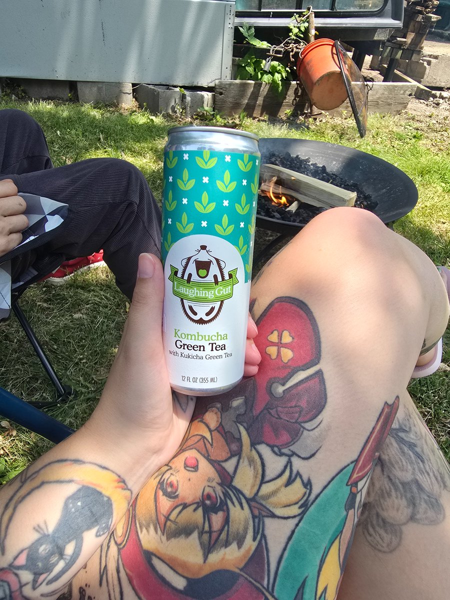 Beautiful weather, a kombucha, and a fire to make some hot dogs for lunch. Life is good 😊