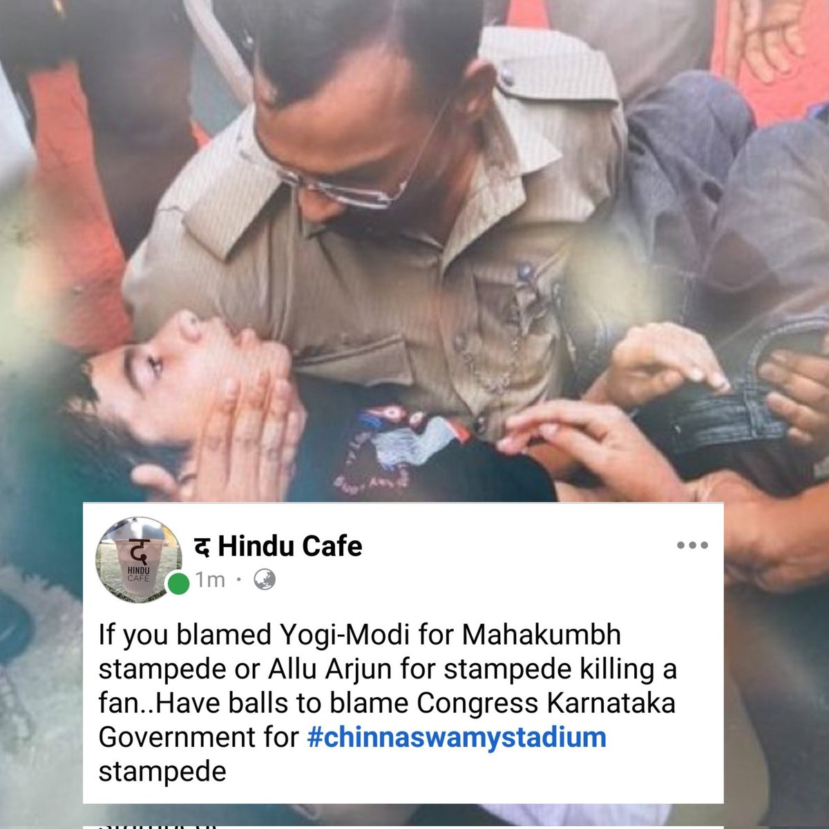 Crores of people visited Mahakumbh, lakhs daily for a total of 45 days. Managed peacefully overall, yet the opposition attacked the event over one incident of stampede.

Here in Bengaluru, barely 50,000 people turned out for the victory parade called by Siddaramaiah government