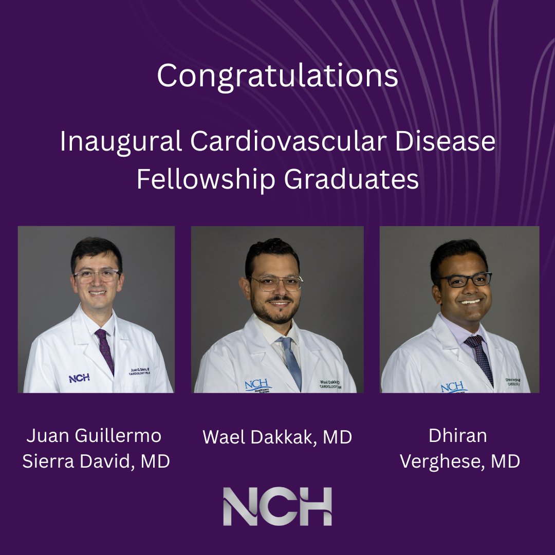 NCH Rooney Heart Institute (@nchrooneyheart) on Twitter photo Congrats to our first Cardiovascular Disease Fellowship grads: 👏 <a href="/sierrajuangui/">Juan Guillermo Sierra</a> 👏 <a href="/Waeldakkak88/">Wael Dakkak, MD</a> 👏 <a href="/Dhiran_Verghese/">Dhiran Verghese</a>
Launched in 2022 under the direction of <a href="/md_viviana/">Viviana Navas, MD</a> , the program now hosts 6 fellows/year—one of FL's largest! Congrats to our first Cardiovascular Disease Fellowship grads: 👏 <a href="/sierrajuangui/">Juan Guillermo Sierra</a> 👏 <a href="/Waeldakkak88/">Wael Dakkak, MD</a> 👏 <a href="/Dhiran_Verghese/">Dhiran Verghese</a>
Launched in 2022 under the direction of <a href="/md_viviana/">Viviana Navas, MD</a> , the program now hosts 6 fellows/year—one of FL's largest!