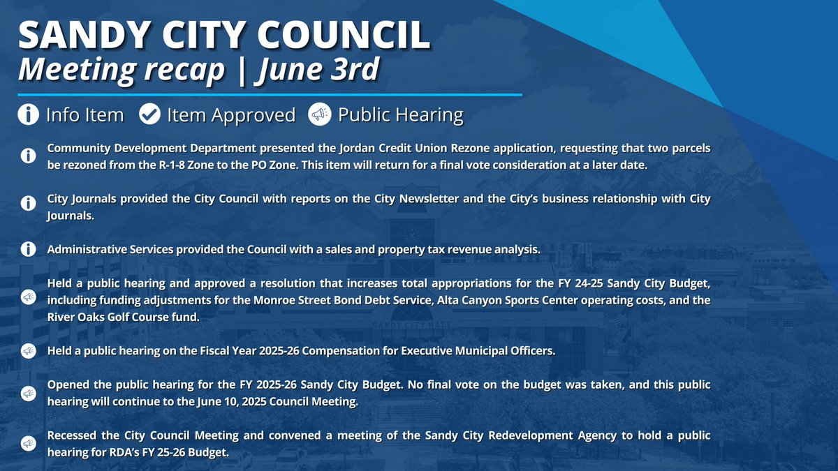 Missed last night's City Council Meeting? Here's a recap! You can also watch a recording of the meeting here: tinyurl.com/wcstz2eb