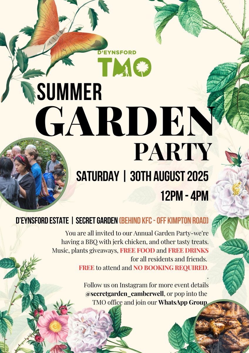 🎉Following the huge success of last year's Summer Garden Party. We’re doing it again!🎉
📅 30th August |
🌱Free plants
🍔BBQ &amp; drinks
🎶Music
✨Good vibes all round
We can’t think of a better way to round off the summer – see you there! #Community #Tenantmanagement #Camberwell
