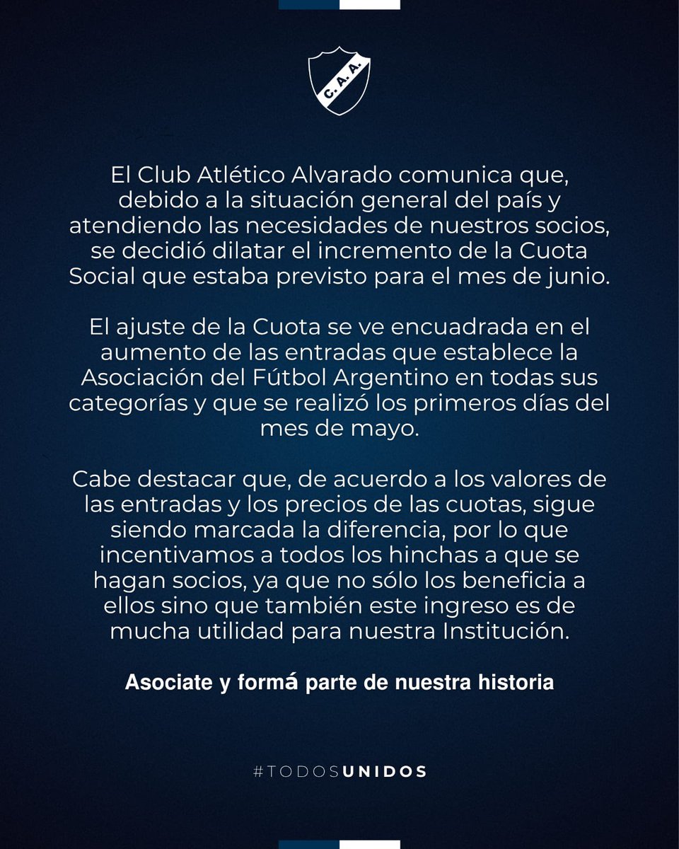 ClubAlvaOficial's tweet photo. ⚠️ INFORMACIÓN IMPORTANTE ⚠️

#HaceteSocio https://t.co/R3JjFU3Cxe