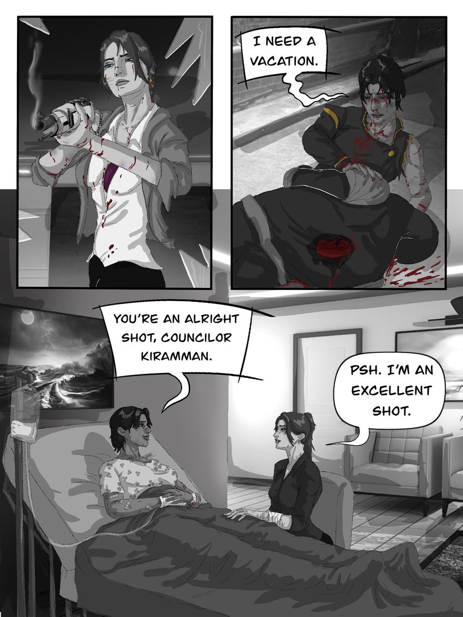 Woopsiedoodles3's tweet image. The Councilor&apos;s Bodyguard: The Hit (5/5) #arcane #grayson #cassandra #kiramman #comic
