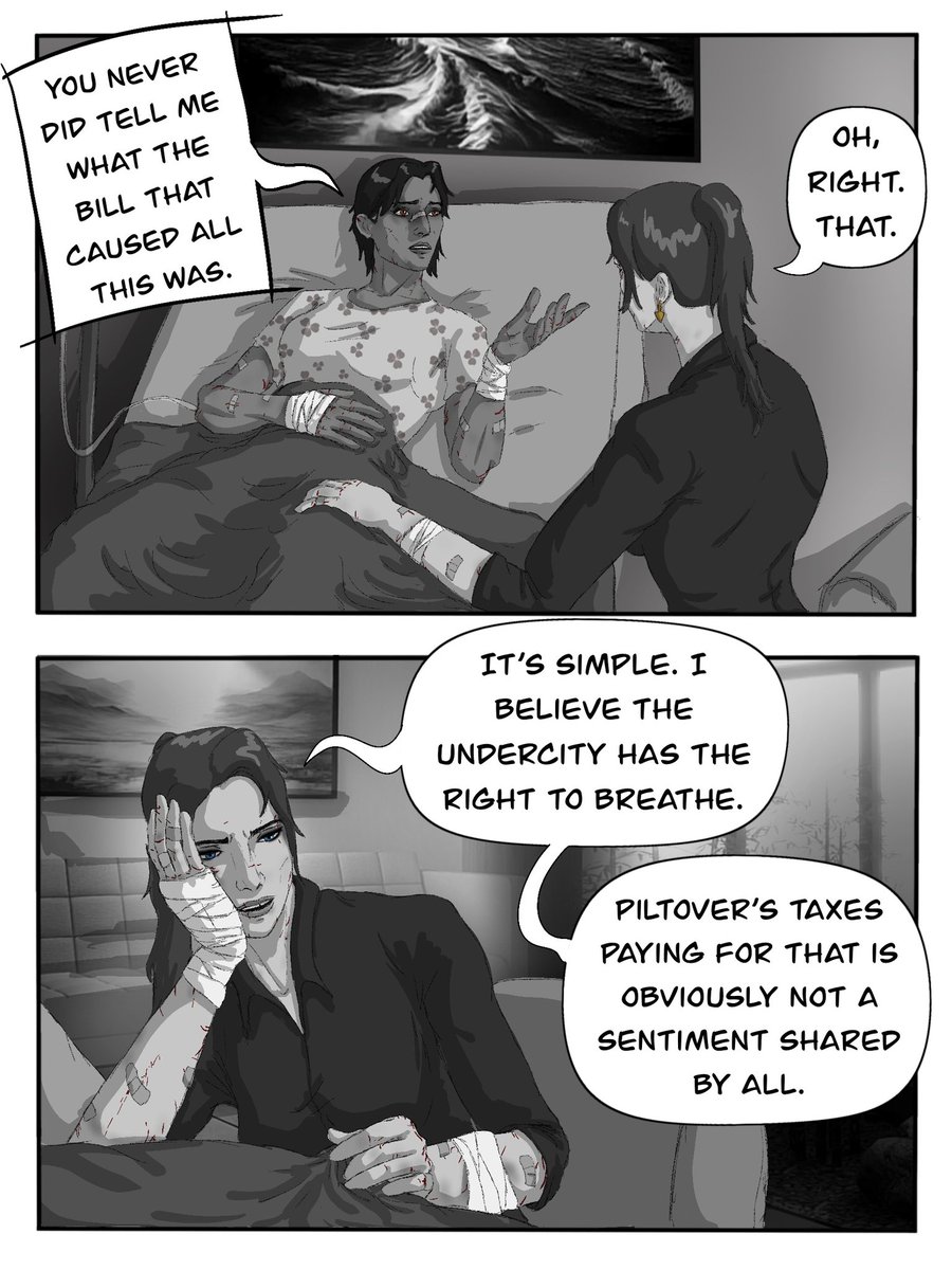 Woopsiedoodles3's tweet image. The Councilor&apos;s Bodyguard: The Hit (5/5) #arcane #grayson #cassandra #kiramman #comic