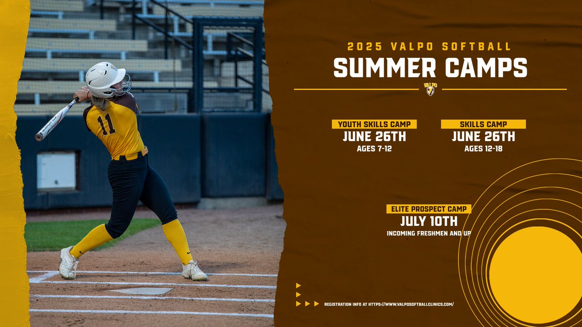 June means it is officially camp szn! Come learn what it's like to be a Beacon.💪

For more information or to register click here: valposoftballclinics.com

*Camps open to any and all entrants, limited only by specified number, age, grade level and/or gender of its participants.