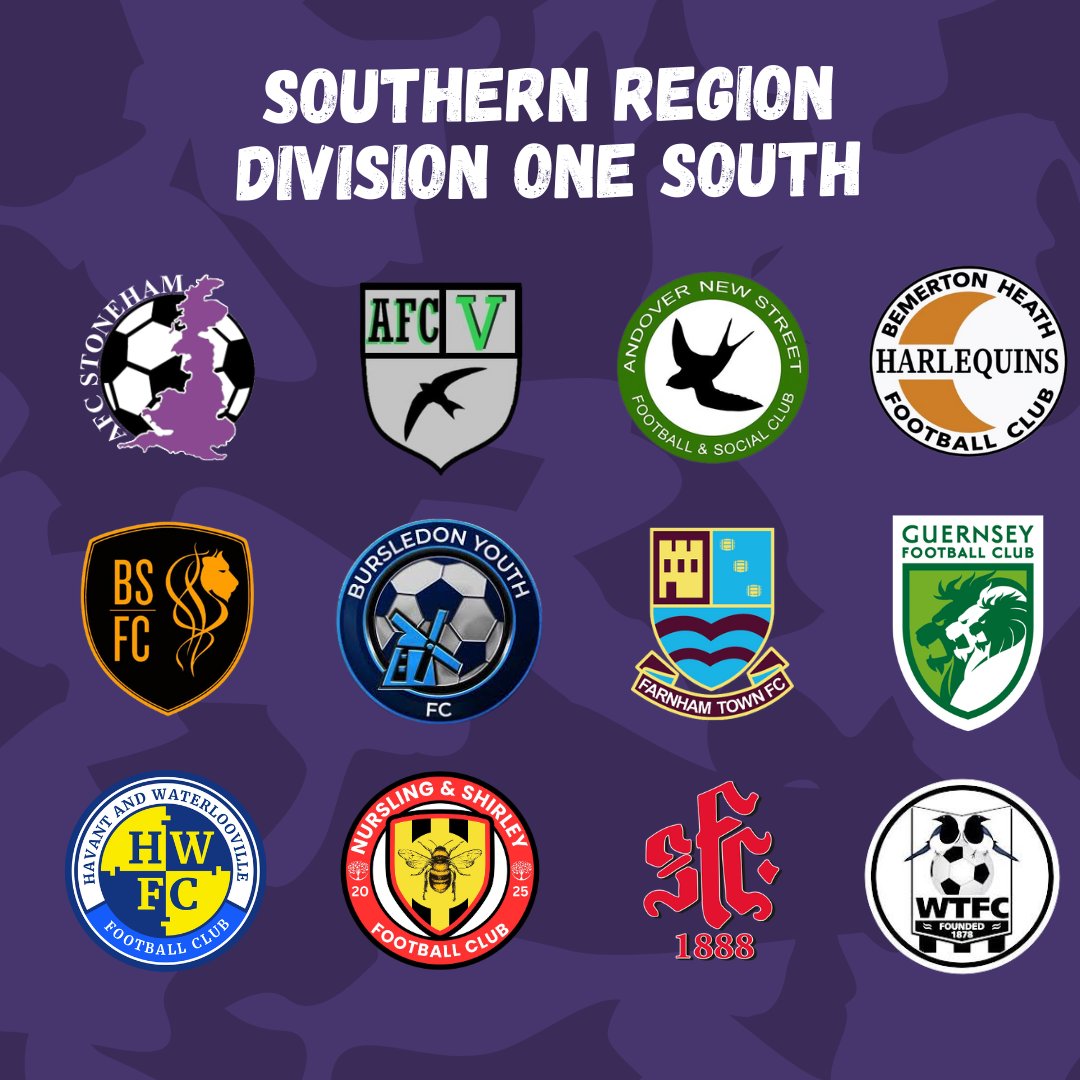 StonehamAFC's tweet photo. Here's your Southern Region Division One South line-up for the new season! We welcome 5 new teams into the league https://t.co/XxVnxgrFB5