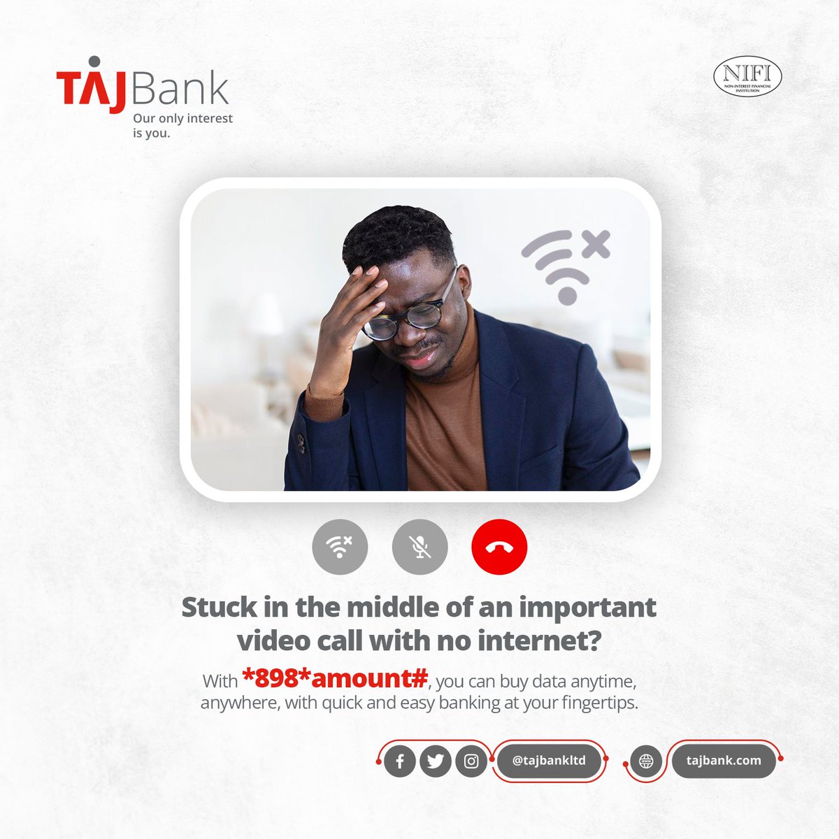 When life gets you down, whether you're out of data or running low on credit, *898*amount# always got you covered.

Dail *898 *amount# to buy data.