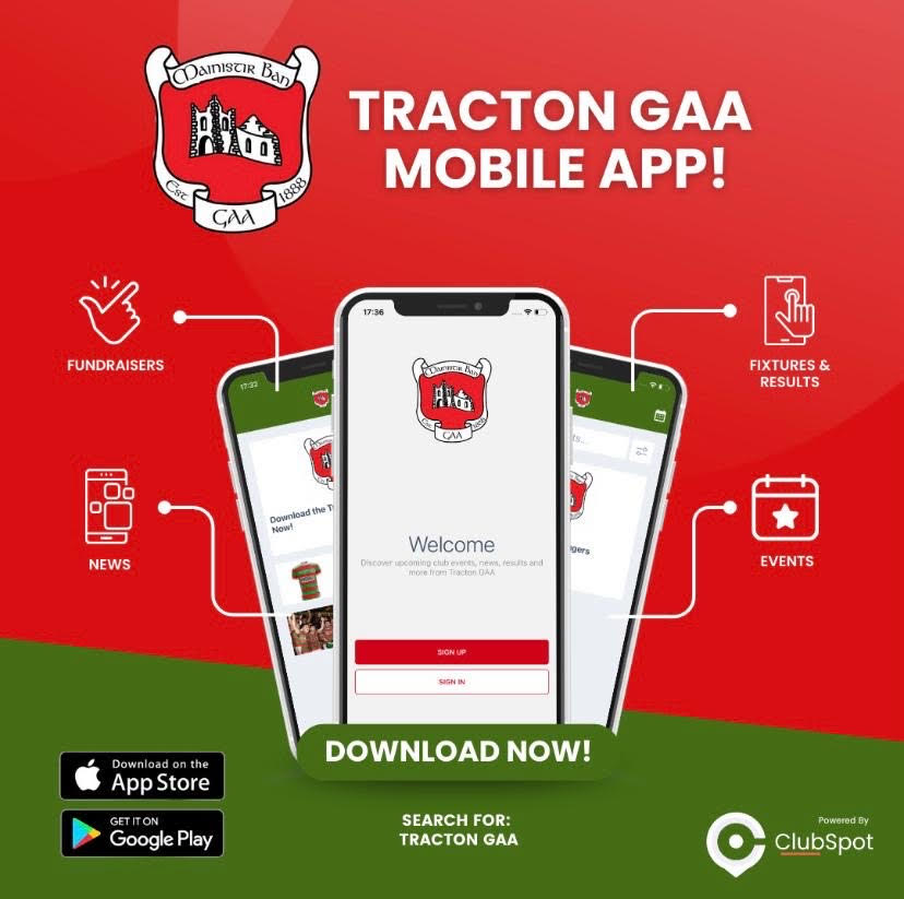 Advertise your business on the new Tracton GAA Club App
Get all the latest news on the Tracton GAA app member.clubspot.app/club/tracton-g…