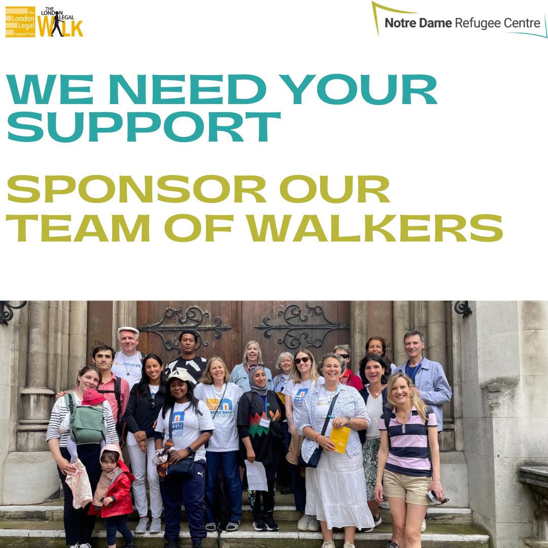 Just under two weeks to go!

We're taking steps for justice! Support our team as we take part in this year's London Legal Walk to raise funds to support the work of the Centre. Your support will make a huge difference😊
londonlegalsupporttrust.enthuse.com/pf/notre-dame-…

#LondonLegalWalk
