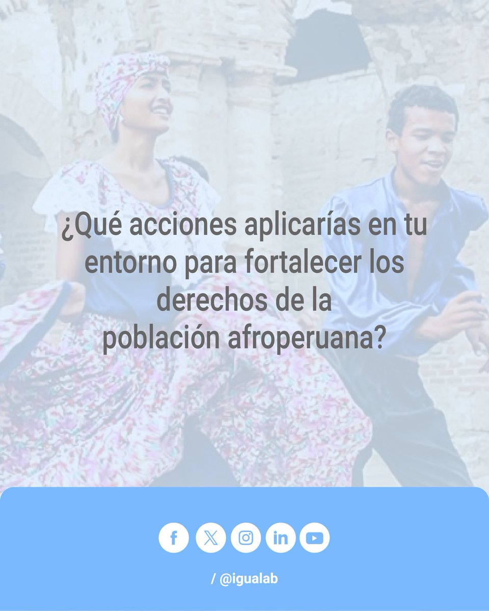 Igualab's tweet photo. Sin #CulturaAfroperuana, nuestra sociedad pierde identidad. ¿Cómo impulsas su visibilidad? ⚖️🎉 #Diversidad #Inclusión https://t.co/IB1ZjFY1SX