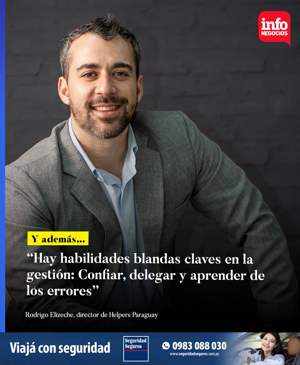 📲 #Y_Ademas |

🤝 Confiar, delegar y aprender de los errores: para Rodrigo Elizeche las habilidades blandas marcan la diferencia en el liderazgo.   

infonegocios.com.py/y-ademas/rodri…