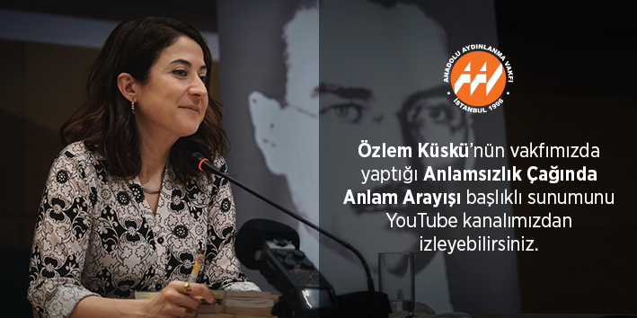 Özlem Küskü'nün 03 Haziran 2025 tarihinde vakfımızda yaptığı "Anlamsızlık Çağında Anlam Arayışı" başlıklı sunumunu Youtube kanalımızdan izleyebilirsiniz.

youtube.com/watch?v=OH9Xtd…

Anadolu Aydınlanma Vakfı etkinlikleri halka açık ve ücretsizdir. Kayıt gerekmemektedir.