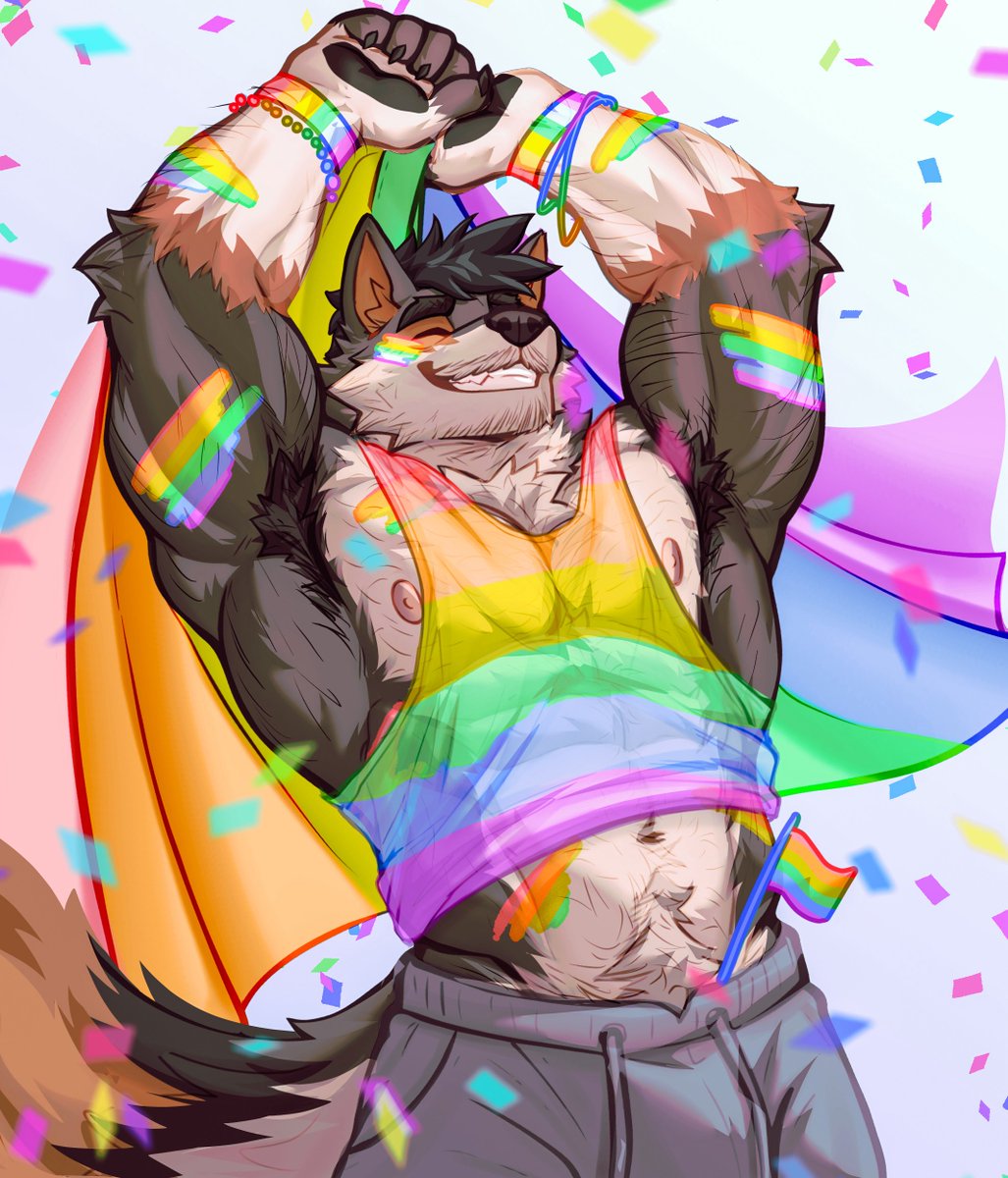 RoshiDoggo's tweet image. Every color of the rainbow, don't be afraid to hold it close

Happy Pride! 🏳️‍🌈

🎨 - @Sir_Arion