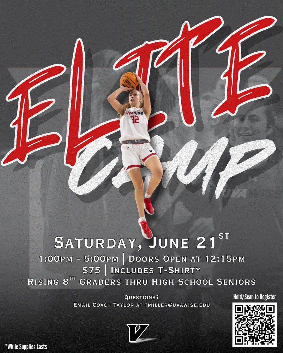 🚨 Public Service Announcement 🚨

Think you have what it takes to be a Cav? 

Our Elite Camp is coming up and spots are filling up QUICK! Registration is limited so be sure to sign up ASAP!

📅 Saturday, June 21st
⏰ 1:00pm-5:00pm
📍David J. Prior Convocation Center
💵 $75