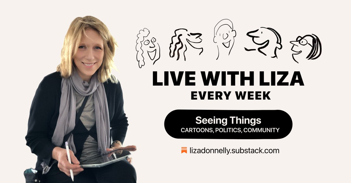 Liza Donnelly (@lizadonnelly) on Twitter photo Join me and <a href="/BorowitzReport/">Andy Borowitz</a> tomorrow for laughs and politics, not necessarily in that order. Or at the same time.
4pm ET. Link to join via my free substack: lizadonnelly.substack.com Join me and <a href="/BorowitzReport/">Andy Borowitz</a> tomorrow for laughs and politics, not necessarily in that order. Or at the same time.
4pm ET. Link to join via my free substack: lizadonnelly.substack.com