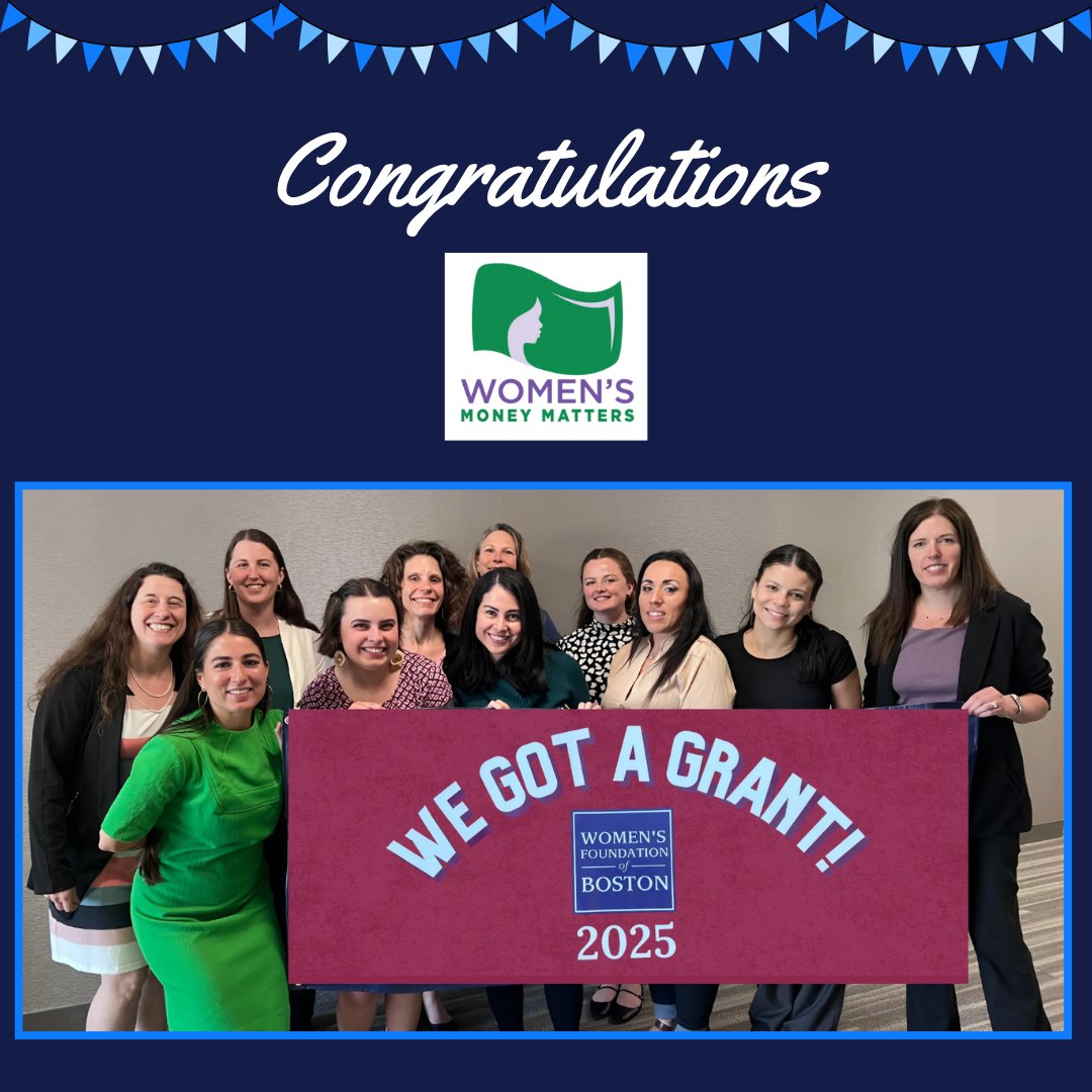 Women's Foundation of Boston (@wfboston) on Twitter photo 🎉Congratulations to <a href="/wmnmoneymatters/">Women's Money Matters</a>!
We’re thrilled to award a 3-year grant to support their new Economic Empowerment Hub, incorporating tools to increase financial skills, improve credit scores, and facilitate targeted financial coaching.
#wfboston #WomensMoneyMatters 🎉Congratulations to <a href="/wmnmoneymatters/">Women's Money Matters</a>!
We’re thrilled to award a 3-year grant to support their new Economic Empowerment Hub, incorporating tools to increase financial skills, improve credit scores, and facilitate targeted financial coaching.
#wfboston #WomensMoneyMatters