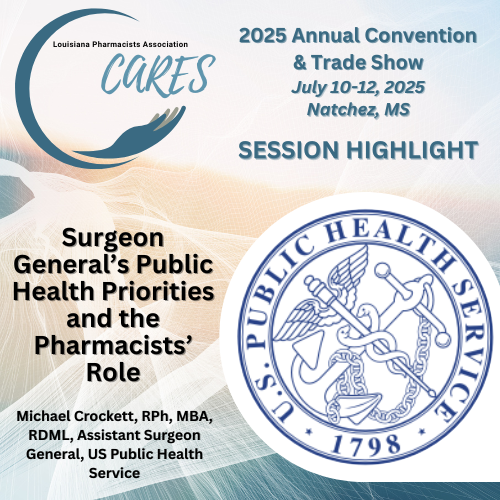 Hear directly from the Surgeon's General office about current health priorities at the federal level, and understand the pharmacist's role in supporting those priorities. Register at: loom.ly/HEv_b0k