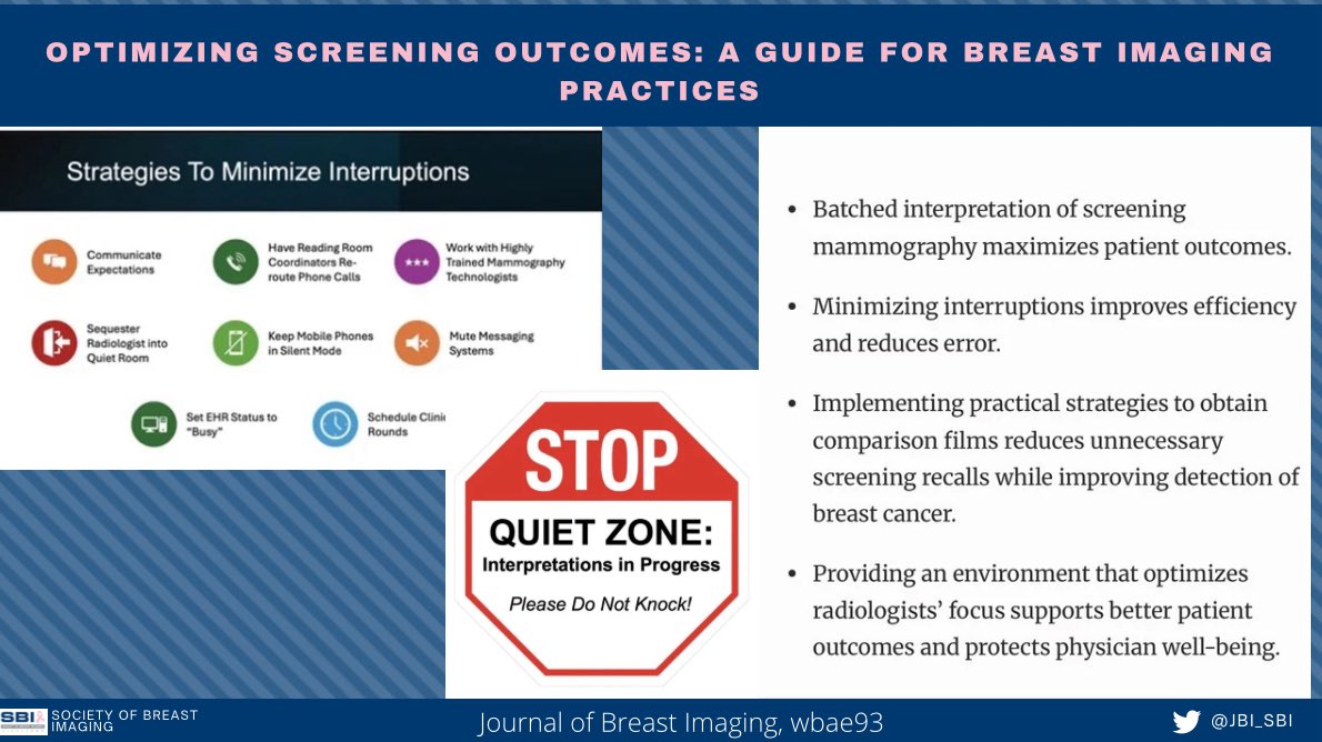 📣JBI SCIENCE OF SCREENING📣

✨ ⬆️ busy &amp; hectic work conditions, ⬆️ burnout 
✨ Imp to protect reading environments &amp; minimize distractions 👉🏻 “sterile cockpit” approach
✨Optimizing approach to reading screens: maintain pt outcomes; job satisfaction

📩 doi.org/10.1093/jbi/wb…