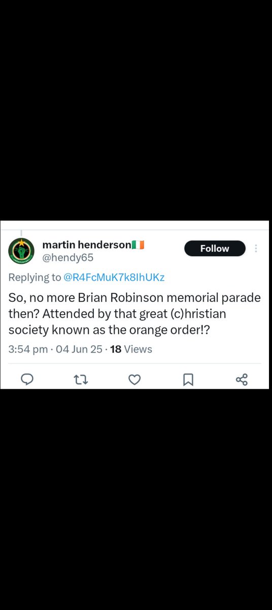 More republican lies... The Brian Robinson parade is not an orange order parade... But don't let the fact of the truth get in the way of your propaganda now...