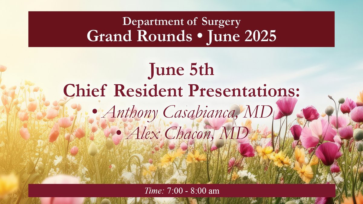 URMC Department of Surgery (@urochestersurg) on Twitter photo Grand Rounds Tomorrow:
Chief Resident Presentations with Anthony Casabianca, MD and Alex Chacon, MD
Don't miss out!
<a href="/URMCSurgery/">URMC Surgery Residents</a> <a href="/URochester_SMD/">URochester SMD</a> Grand Rounds Tomorrow:
Chief Resident Presentations with Anthony Casabianca, MD and Alex Chacon, MD
Don't miss out!
<a href="/URMCSurgery/">URMC Surgery Residents</a> <a href="/URochester_SMD/">URochester SMD</a>
