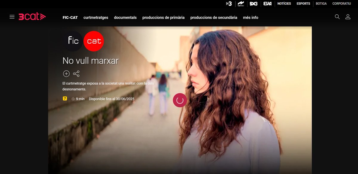 El curtmetratge de l’extraescolar de cinema “NO VULL MARXAR” ja és a la plataforma 3Cat dins de la Selecció Oficial del Festival Internacional de Cinema en Català!
Al següent enllaç de 3Cat, podeu visualitzar el curt:
3cat.cat/3cat/no-vull-m…
#institutdeterrassa #cinema #educació